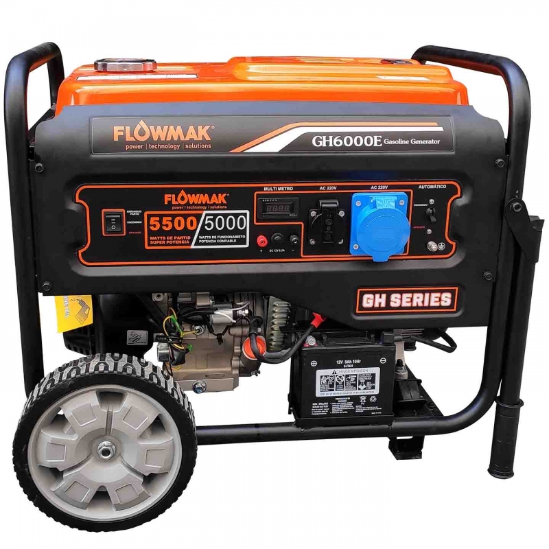 GENERADOR GASOLINA FLOWMAK GH6000E 220V 5000W P/E